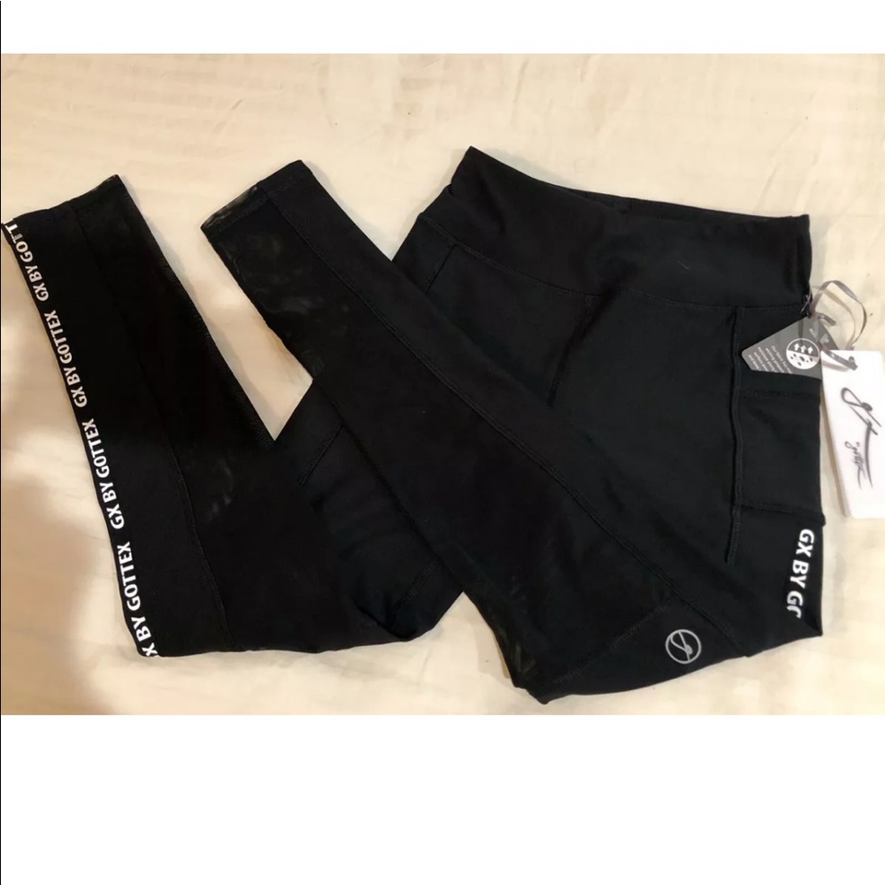 NEW GXbyGottex Mesh Panel Pocket Leggings Women XS